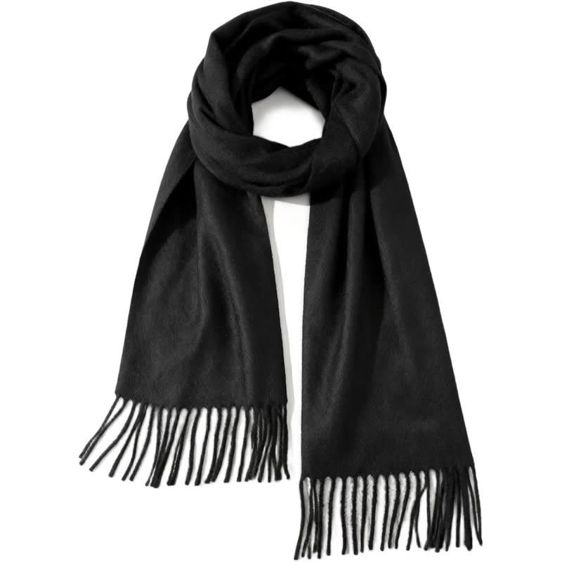 Cashmere Winter Scarf - Soft Plaid & Solid Pashmina Wrap for Women and Men