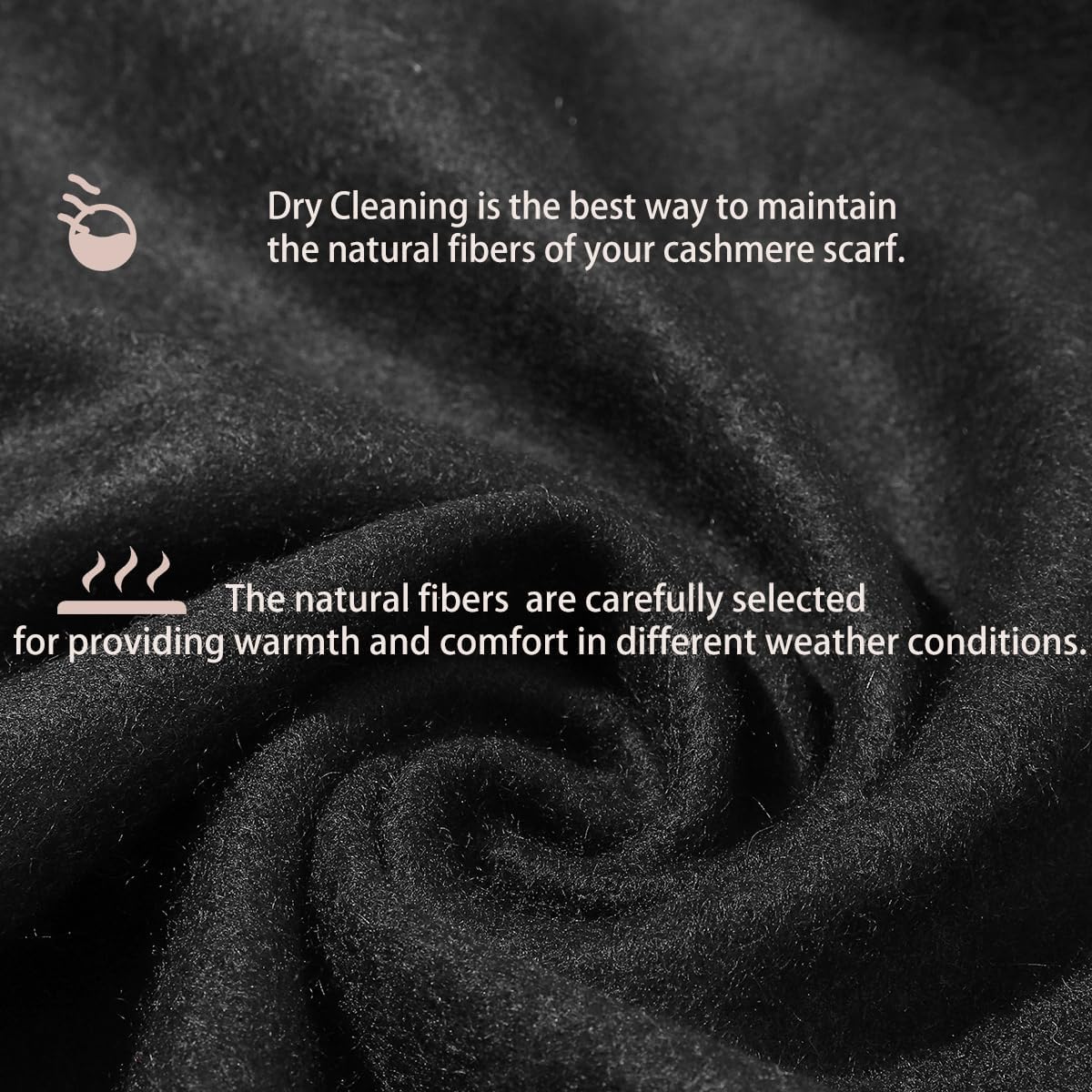 Cashmere Winter Scarf - Soft Plaid & Solid Pashmina Wrap for Women and Men 3
