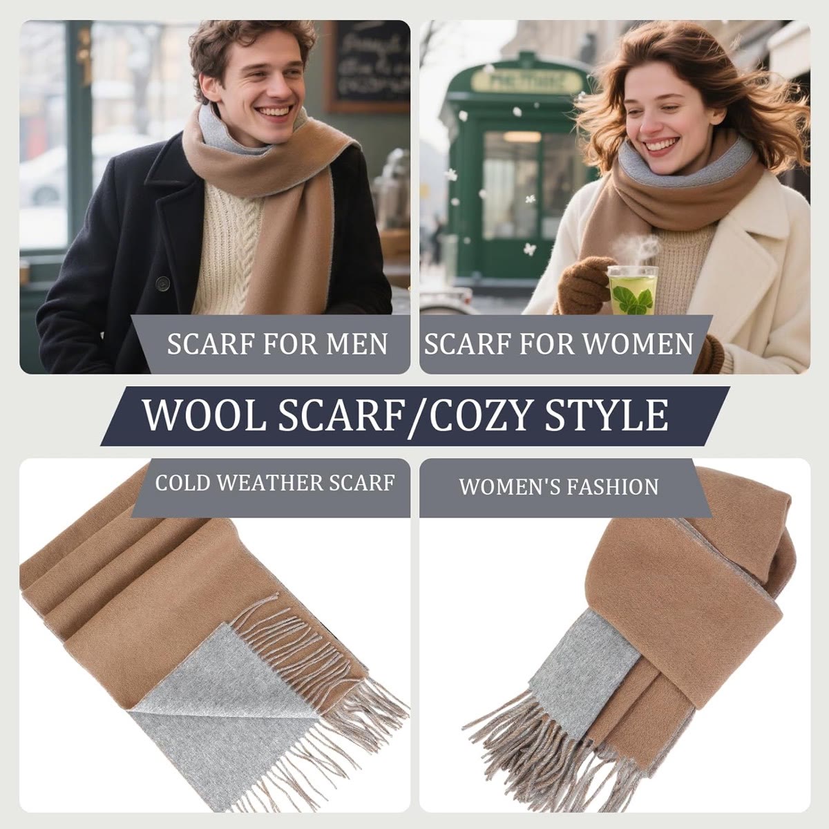 Pure Merino Wool Scarf for Men and Women | Thick Warm Winter Wrap, Extra-Long Versatile Styling, Ultra-Soft No Itch 4