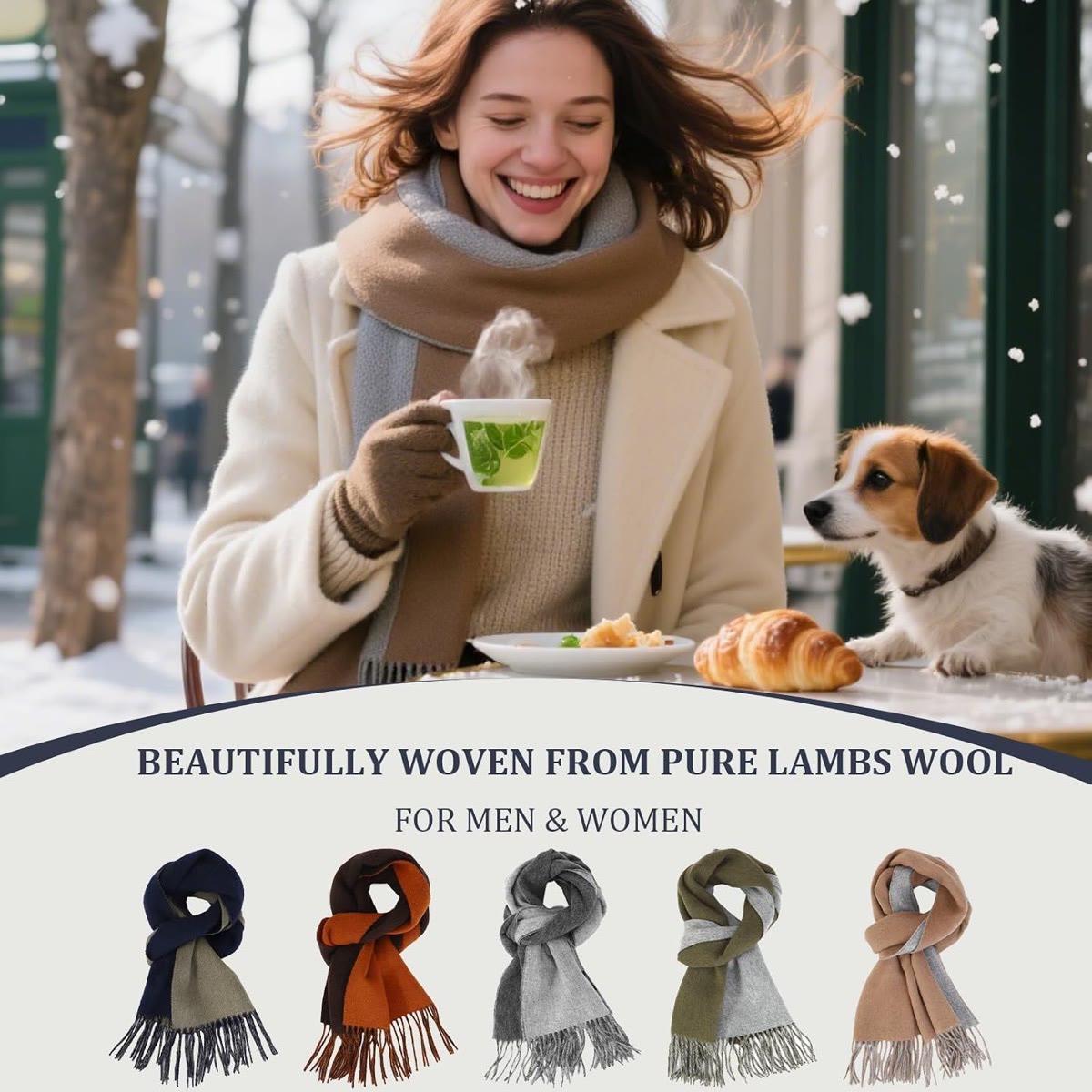 Pure Merino Wool Scarf for Men and Women | Thick Warm Winter Wrap, Extra-Long Versatile Styling, Ultra-Soft No Itch 5