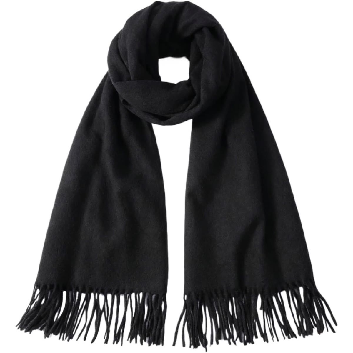 Winter Wool Blend Scarf Shawl Wrap for Women and Men | Basic Warm Solid Color, Extra-Long 78" Versatile Styling