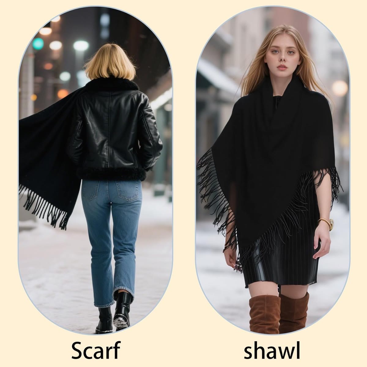 Winter Wool Blend Scarf Shawl Wrap for Women and Men | Basic Warm Solid Color, Extra-Long 78" Versatile Styling 4