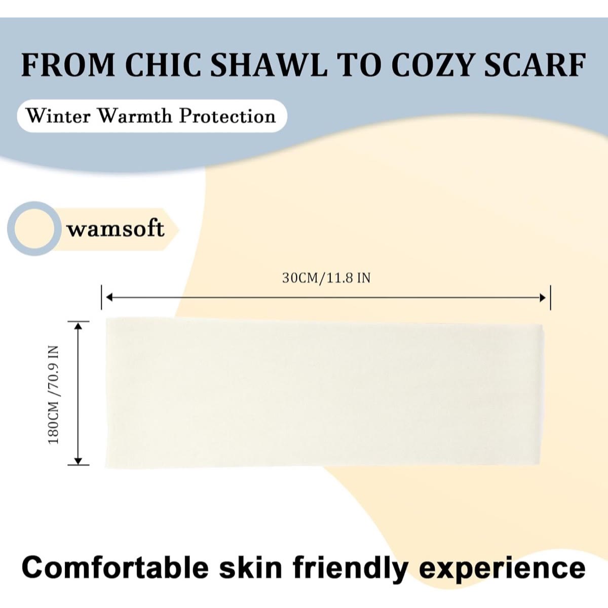 Knitted Wool Scarf for Women and Men | Soft Warm Winter Wrap Scarf with Fringe, 70.9" x11.8" Versatile Cold Weather Styling 2