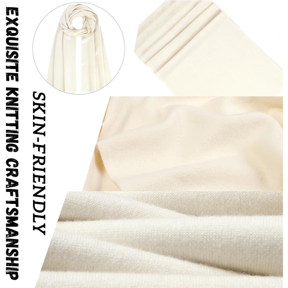 Knitted Wool Scarf for Women and Men | Soft Warm Winter Wrap Scarf with Fringe, 70.9" x11.8" Versatile Cold Weather Styling 4