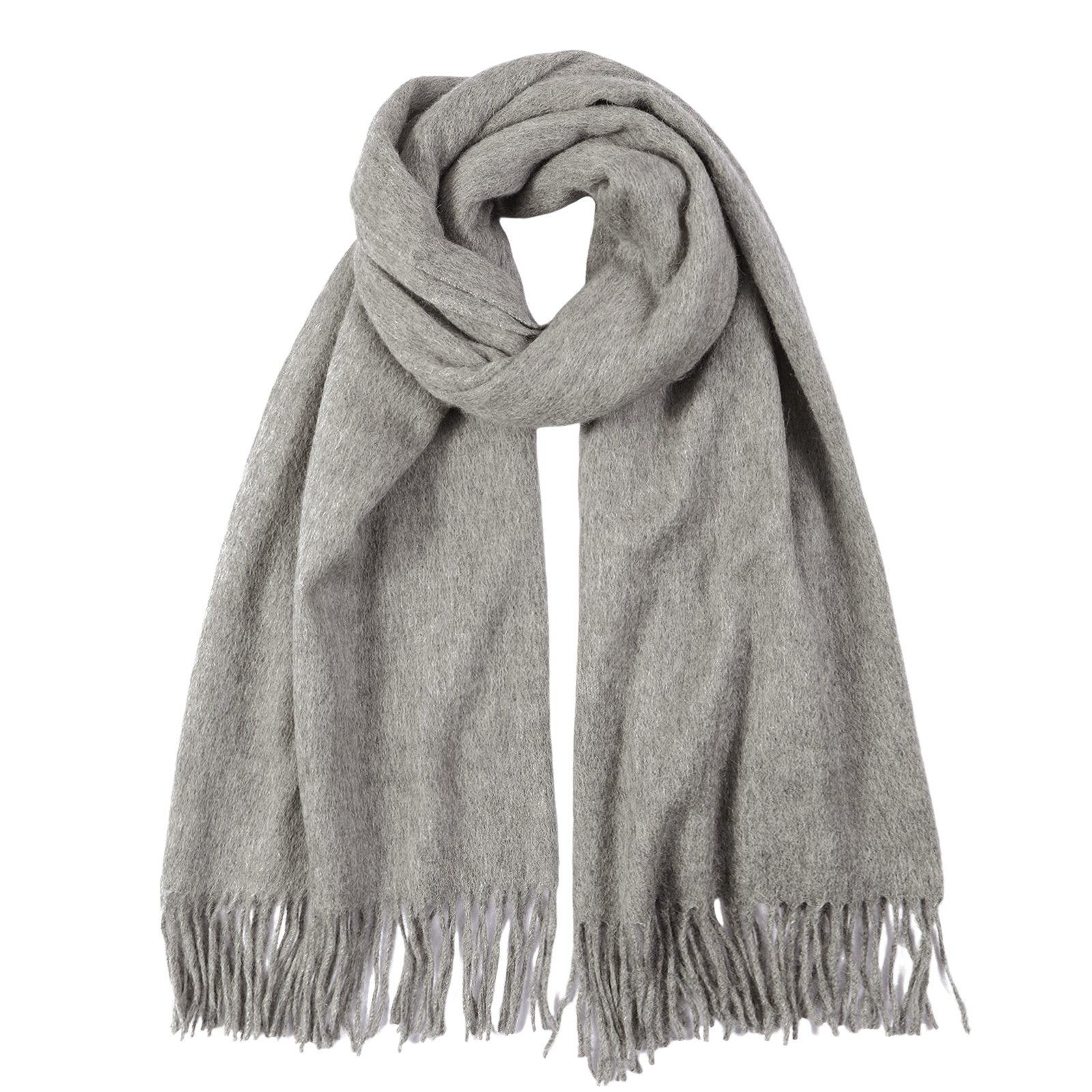 Winter Wool Blend Scarf Shawl Wrap for Women and Men | Basic Warm Solid Color, Extra-Long 78" Versatile Styling