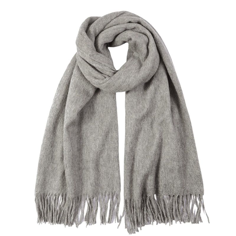Winter Wool Blend Scarf Shawl Wrap for Women and Men | Basic Warm Solid Color, Extra-Long 78" Versatile Styling